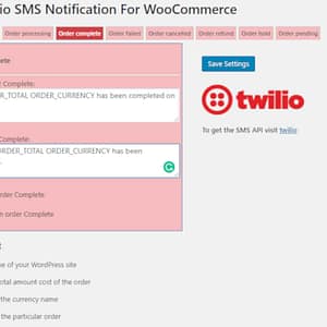 Woocommerce Twilio SMS notifications 03